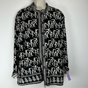 NWT Vintage Sam Hilu Art To Wear Reversible Womens Jacket Size M Boho Lagenlook